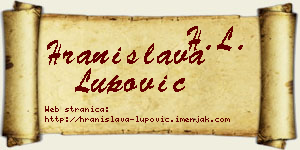 Hranislava Lupović vizit kartica